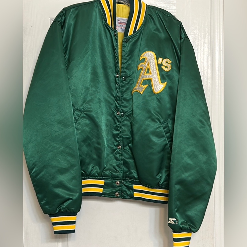 Vintage 90’s Oakland A’s Diamond Collection Starter Jacket Green Size  XL